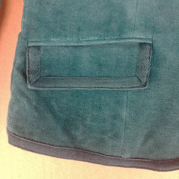 Y2K cotton velvet teal blue blazer jacket sharp lapels XS - Picture 3 of 12